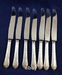 Set of 7 Alvin Sterling Silver Chased Romantique French Hollow Knives 8 7/8