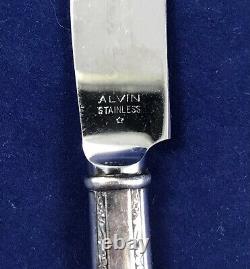 Set of 7 Alvin Sterling Silver Chased Romantique French Hollow Knives 8 7/8