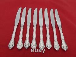 Set of 8 Alvin Sterling Silver Chateau Rose Place Knives TV-10