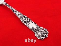 Set of 8 Antique Alvin Sterling Silver Bridal Rose Large Heavy Teaspoons XW-4