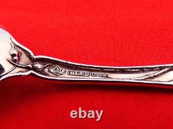 Set of 8 Antique Alvin Sterling Silver Bridal Rose Large Heavy Teaspoons XW-4