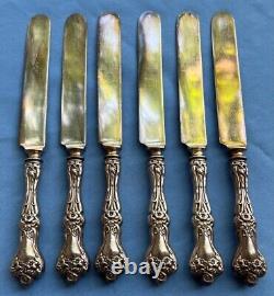 Set of SIX Alvin Sterling Majestic 9 Inch Dinner Knives