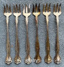 Set of Six Alvin Sterling Silver Raleigh Seafood Cocktail Forks