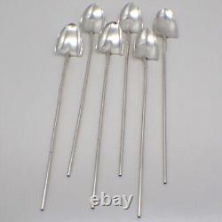 Shovel Form Iced Tea Spoons Straws Set of 6 Alvin Sterling Silver