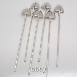 Shovel Form Iced Tea Spoons Straws Set of 6 Alvin Sterling Silver