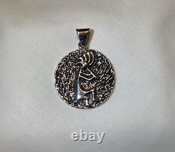 Signed ALVIN THOMPSON Vintage Kokopelli Navajo Sterling Silver Pendant