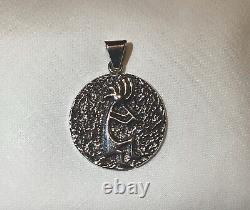Signed ALVIN THOMPSON Vintage Kokopelli Navajo Sterling Silver Pendant