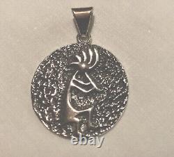 Signed ALVIN THOMPSON Vintage Kokopelli Navajo Sterling Silver Pendant