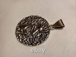 Signed ALVIN THOMPSON Vintage Kokopelli Navajo Sterling Silver Pendant