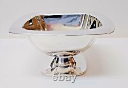 Square ALVIN Sterling Silver Condiment Dish With Spoon 105.5 Gr. No Mono