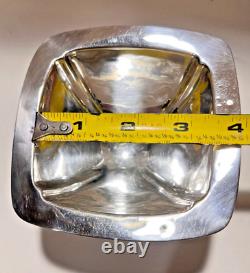 Square ALVIN Sterling Silver Condiment Dish With Spoon 105.5 Gr. No Mono