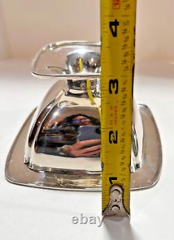 Square ALVIN Sterling Silver Condiment Dish With Spoon 105.5 Gr. No Mono