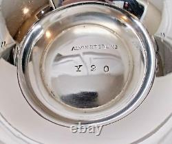 Square ALVIN Sterling Silver Condiment Dish With Spoon 105.5 Gr. No Mono