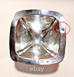 Square ALVIN Sterling Silver Condiment Dish With Spoon 105.5 Gr. No Mono