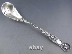Sterling ALVIN pierced Olive Serving Spoon BRIDAL ROSE 1903 no mono