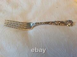 Sterling Alvin Bridal Rose dinner fork, 7 1/2