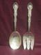 Sterling Alvin French Scroll Salad Serving Fork & Spoon 8 7/8 173g Mono B