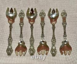 Sterling Alvin Orange Blossom Ice Cream Forks 5.25 Set of 6