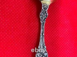 Sterling Alvin Orange Blossom Mustard Condiment Spoons Gold Wash Bowl set of 6