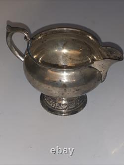 Sterling Alvin Rose and Scroll Sugar Bowl And Creamer 143.8g Excellent
