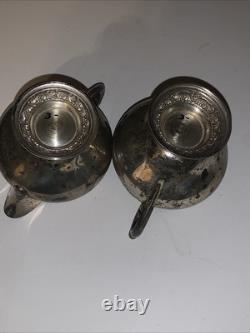 Sterling Alvin Rose and Scroll Sugar Bowl And Creamer 143.8g Excellent