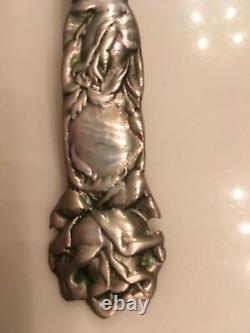 Sterling Cold Meat Serving Fork & Serving Spoon. Bridal Rose Pattern. Never Used