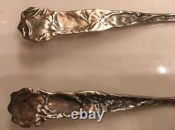 Sterling Cold Meat Serving Fork & Serving Spoon. Bridal Rose Pattern. Never Used