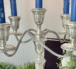 Sterling Silver Alvin Candelabra 5 Arm Candle Holder Twisted Arm Candle Holder