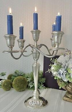 Sterling Silver Alvin Candelabra 5 Arm Candle Holder Twisted Arm Candle Holder