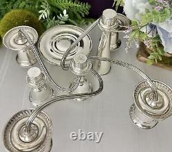 Sterling Silver Alvin Candelabra 5 Arm Candle Holder Twisted Arm Candle Holder