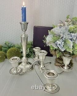 Sterling Silver Alvin Candelabra 5 Arm Candle Holder Twisted Arm Candle Holder