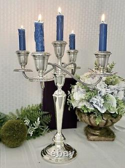 Sterling Silver Alvin Candelabra 5 Arm Candle Holder Twisted Arm Candle Holder