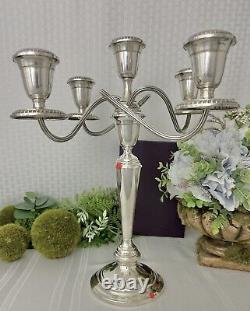 Sterling Silver Alvin Candelabra 5 Arm Candle Holder Twisted Arm Candle Holder