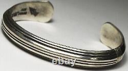 Sterling Silver Alvin Toadacheene Navajo Cuff Bracelet 9-12mm 6 Wrist