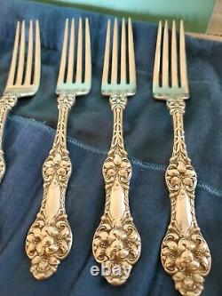 Sterling Silver Dinner Forks Alvin Orange Plossom Set 6 Flower Pattern Classic