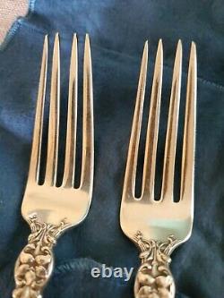 Sterling Silver Dinner Forks Alvin Orange Plossom Set 6 Flower Pattern Classic