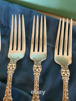 Sterling Silver Dinner Forks Alvin Orange Plossom Set 6 Flower Pattern Classic