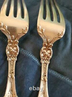 Sterling Silver Dinner Forks Alvin Orange Plossom Set 6 Flower Pattern Classic