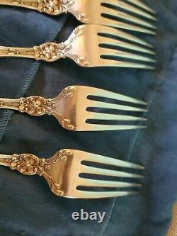 Sterling Silver Dinner Forks Alvin Orange Plossom Set 6 Flower Pattern Classic