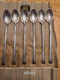 Sterling Silver Flatware lot/6 Alvin Chapel Bells Iced Tea Spoons / 7 5/8 inches