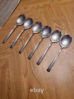 Sterling Silver Flatware lot/6 Alvin Chapel Bells Soup Spoons