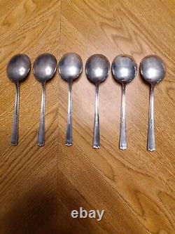 Sterling Silver Flatware lot/6 Alvin Chapel Bells Soup Spoons