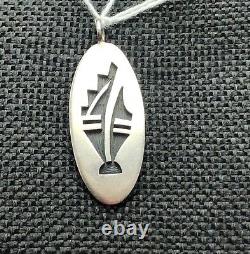 Sterling Silver Necklace Pendant Hopi Indian Alvin Taylor Modernist Tribal