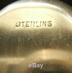Sterling Silver Overlay Whiskey Flask ½ Pt