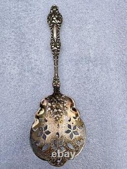 Stunning Antique Alvin Orange Blossom Sterling Pierced Tomato Serving Spoon 8