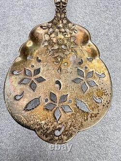 Stunning Antique Alvin Orange Blossom Sterling Pierced Tomato Serving Spoon 8