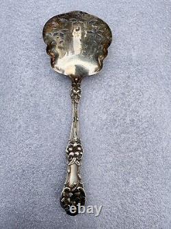 Stunning Antique Alvin Orange Blossom Sterling Pierced Tomato Serving Spoon 8