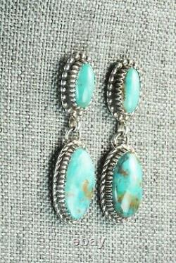 Turquoise & Sterling Silver Earrings Alvin Joe