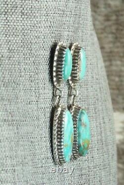 Turquoise & Sterling Silver Earrings Alvin Joe