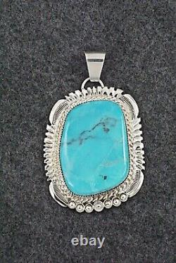 Turquoise & Sterling Silver Pendant Alvin Joe